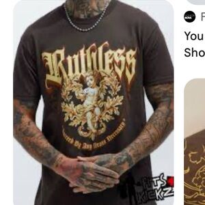 Ruthless with‎ Purpose Men’s Short sleeve Brown Shirt NWT Sz XL